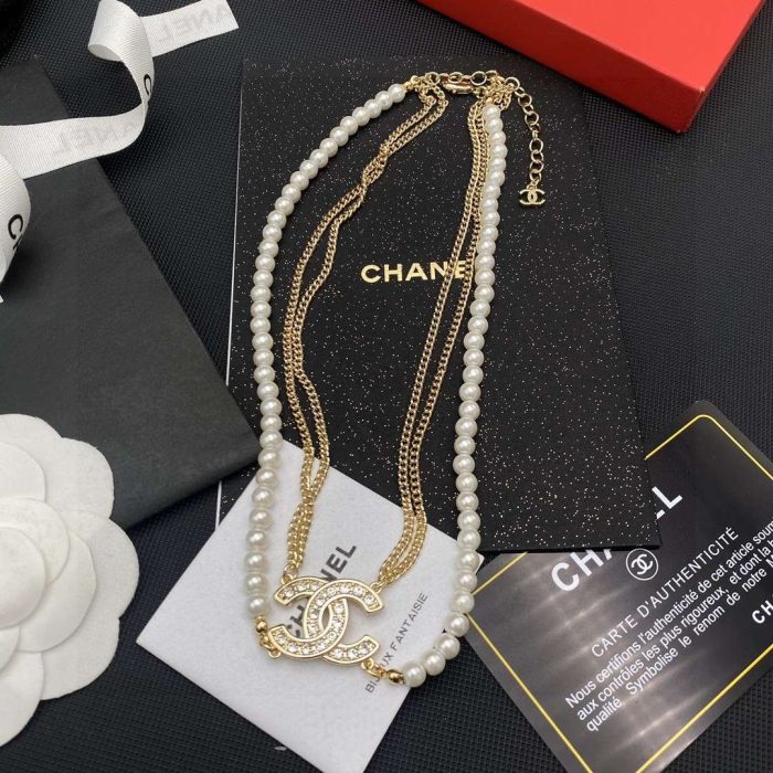 Chanel 双 C 项链 金色 女士