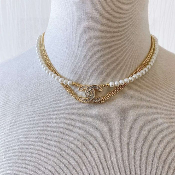 Chanel 双 C 项链 金色 女士