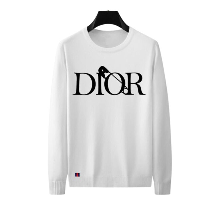 Dior 男士白色圆领徽标棉质运动衫