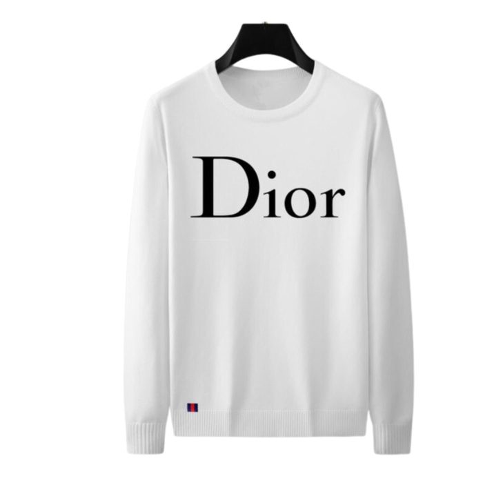 Dior 男士白色圆领徽标棉质运动衫