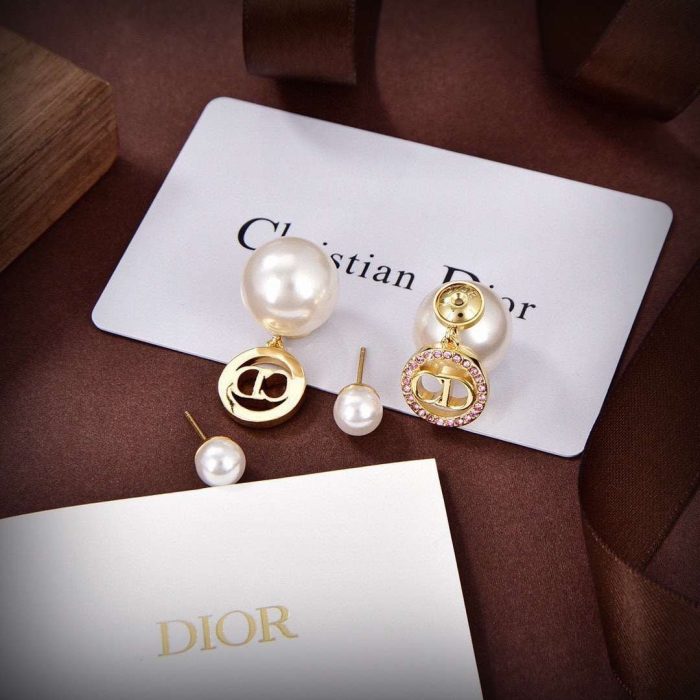 Dior 女士字母耳环白色