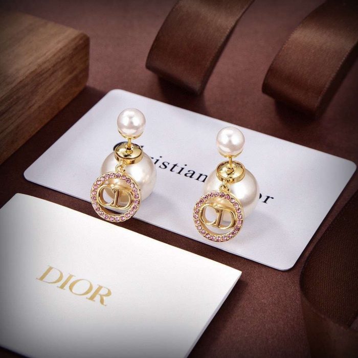 Dior 女士字母耳环白色