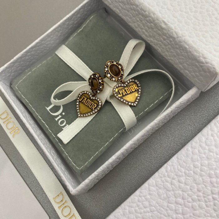 雕刻 JADIOR 女式心形耳环 金色