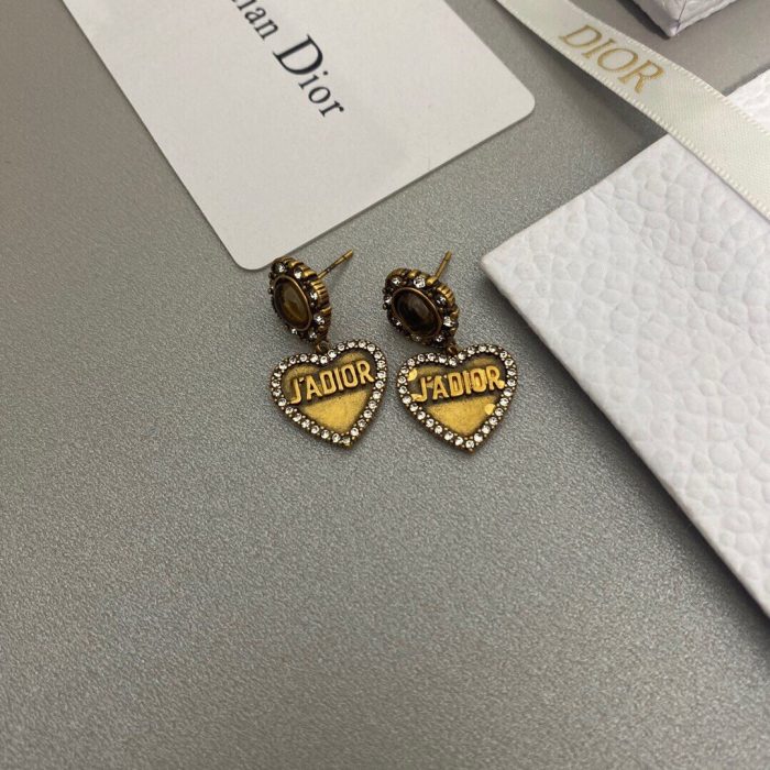 雕刻 JADIOR 女式心形耳环 金色