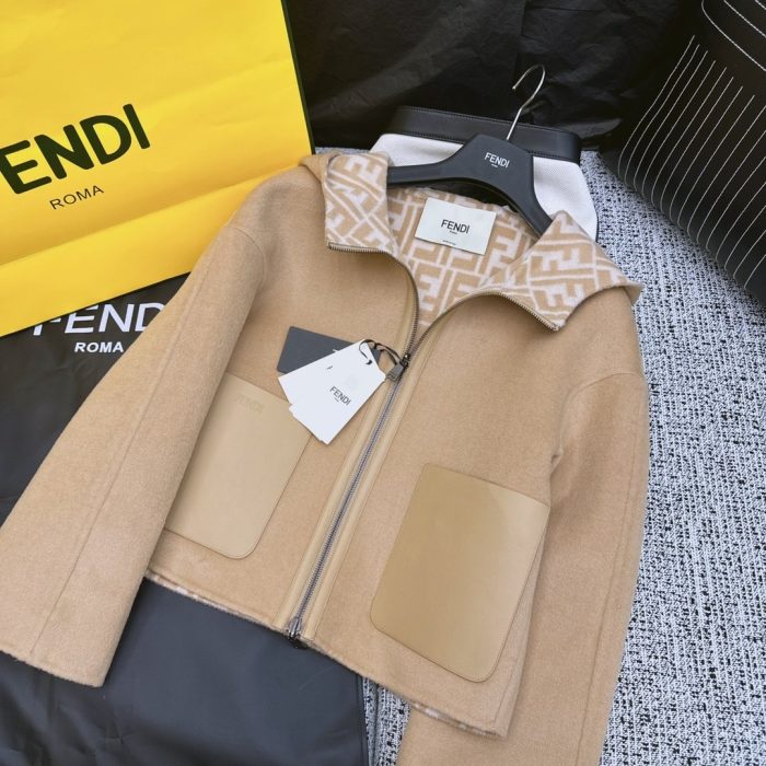 Fendi 女式双拉链夹克 棕色