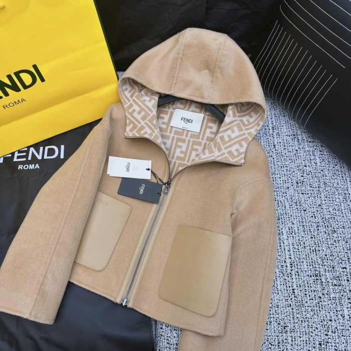 Fendi 女式双拉链夹克 棕色