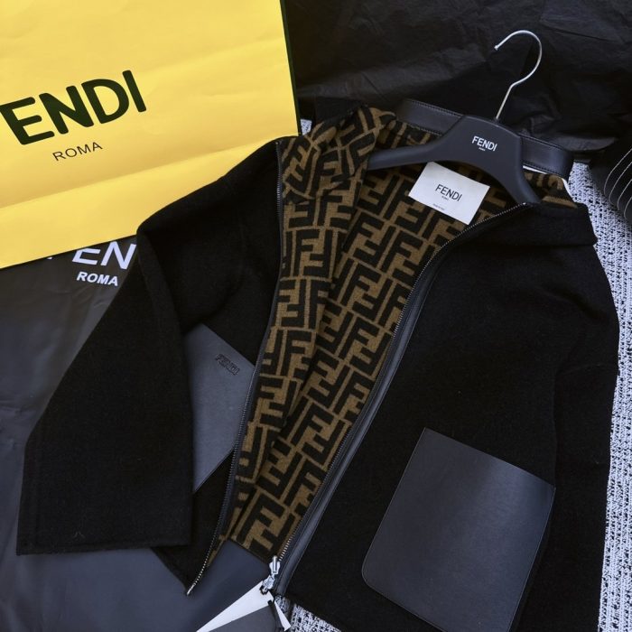 Fendi 女式双拉链夹克黑色