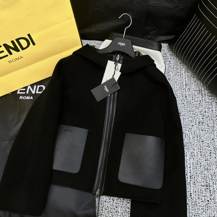 Fendi 女式双拉链夹克黑色