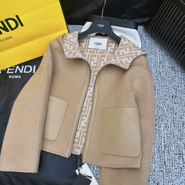 Fendi 女式双拉链夹克 棕色