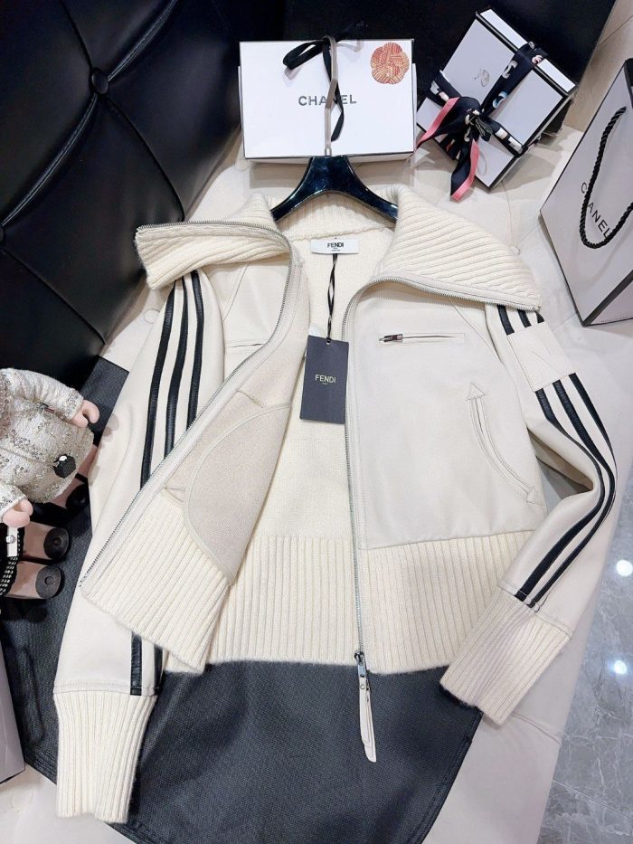 Fendi 女式高领夹克白色
