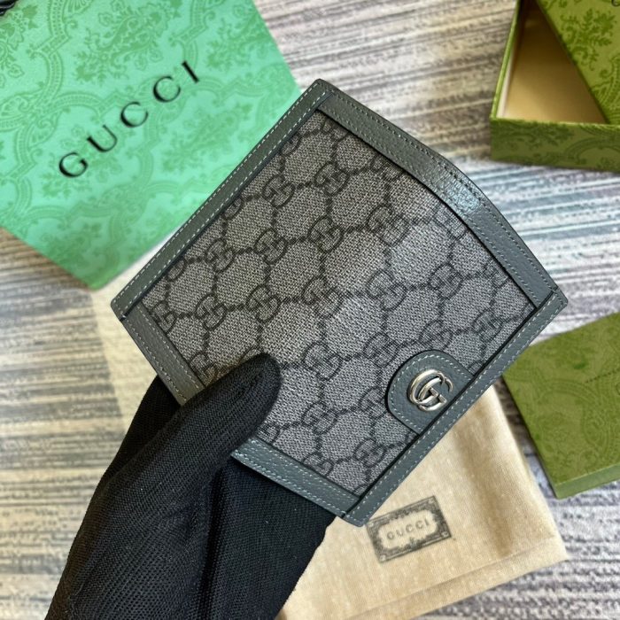 Gucci Ophidia 男式高级帆布卡包灰色 4.7 英寸/12 厘米 734943 UULBN 1244