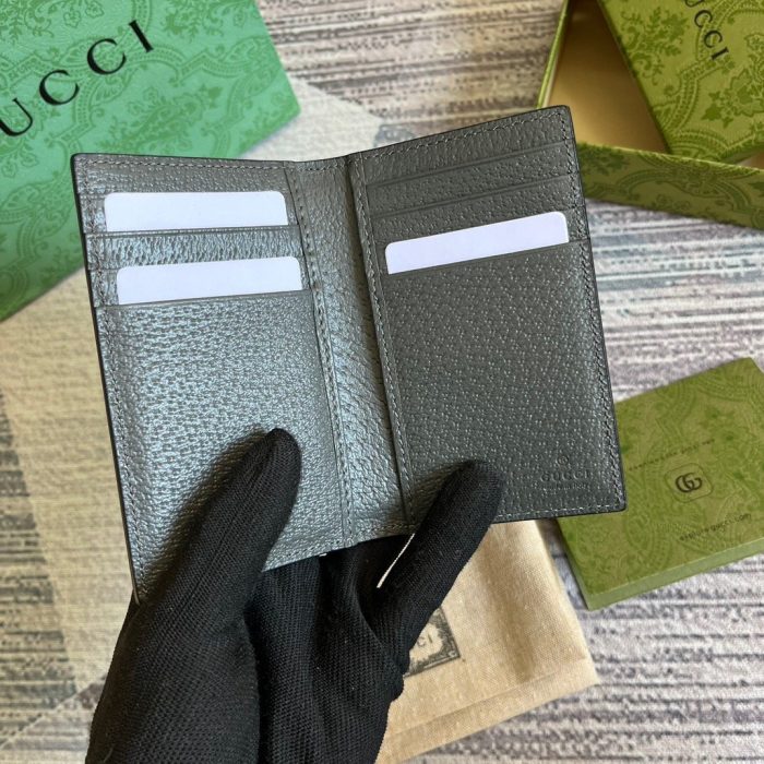 Gucci Ophidia 男式高级帆布卡包灰色 4.7 英寸/12 厘米 734943 UULBN 1244