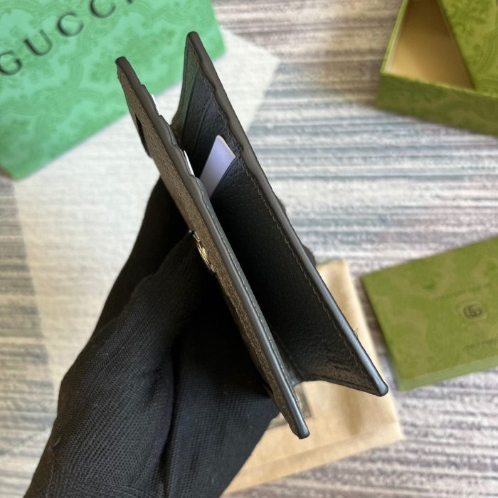 Gucci Ophidia 男式高级帆布卡包灰色 4.7 英寸/12 厘米 734943 UULBN 1244