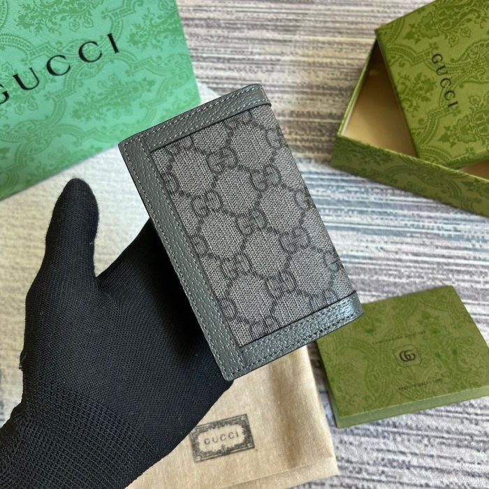 Gucci Ophidia 男式高级帆布卡包灰色 4.7 英寸/12 厘米 734943 UULBN 1244