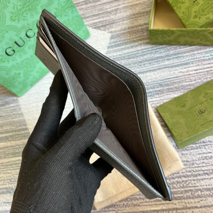 Gucci Ophidia 钱包 Supreme 帆布灰色 男士 4 英寸/10 厘米 732016 UULBN 1244