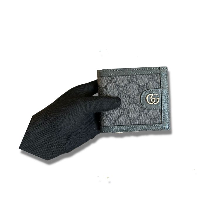 Gucci Ophidia 钱包 Supreme 帆布灰色 男士 4 英寸/10 厘米 732016 UULBN 1244