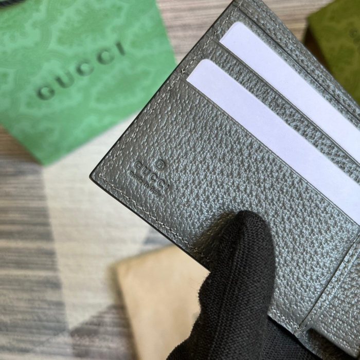 Gucci Ophidia 钱包 Supreme 帆布灰色 男士 4 英寸/10 厘米 732016 UULBN 1244