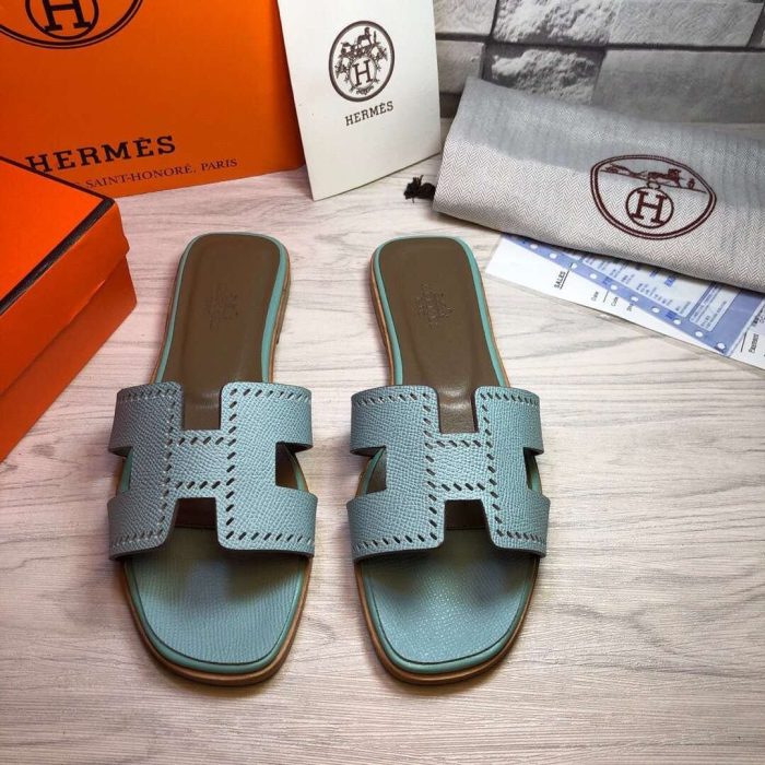 Hermes Oran 女式凉鞋翡翠绿