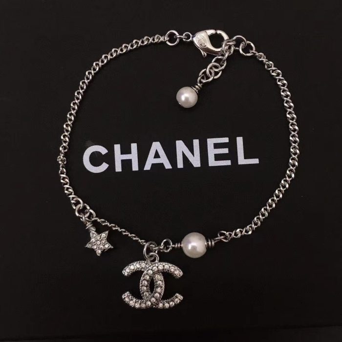 Chanel 珍珠双C米珠大小项链 金色女款