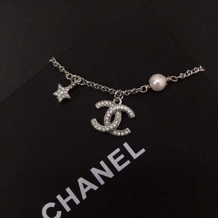 Chanel 珍珠双C米珠大小项链 金色女款