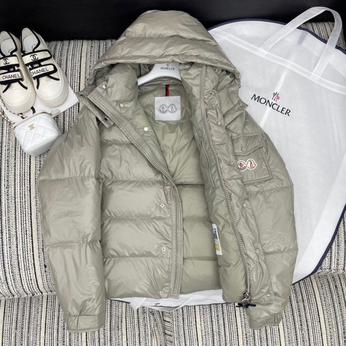 Moncler Maya 女士灰色软壳面料羽绒服