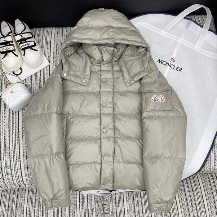 Moncler Maya 女士灰色软壳面料羽绒服