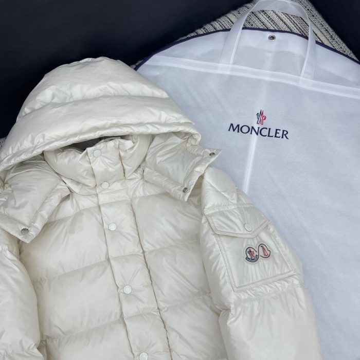 Moncler Maya 女士白色软壳面料羽绒服