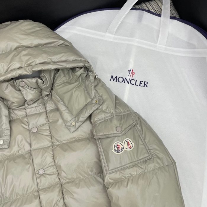 Moncler Maya 女士灰色软壳面料羽绒服