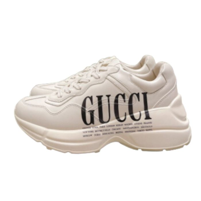 Rhyton Gucci 男士白色徽标运动鞋