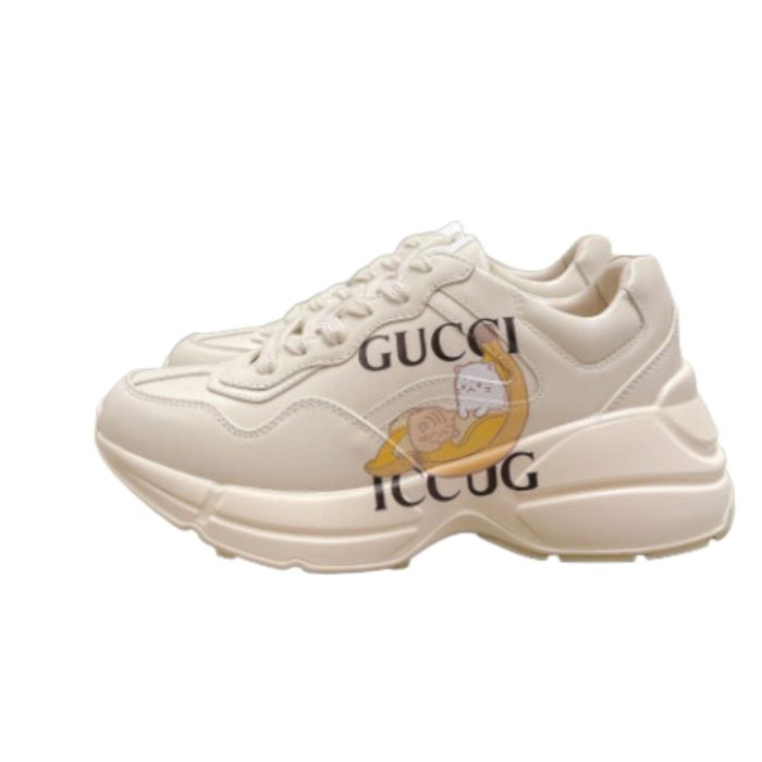 Rhyton Gucci 男士白色徽标运动鞋