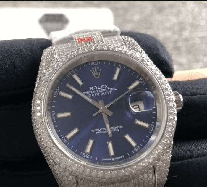 劳力士 Datejust 白金蓝色表盘冰晶 126300