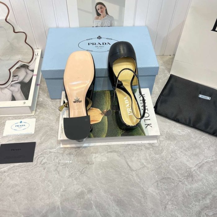 Prada 女式露跟鞋 Exull 黑色高跟鞋