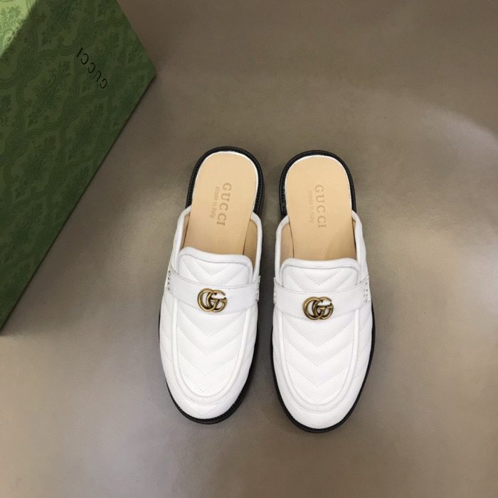 男士互扣式 G 白色拖鞋