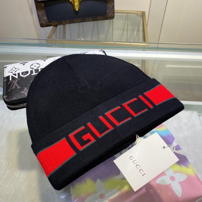 Gucci 黑色羊绒毛线帽