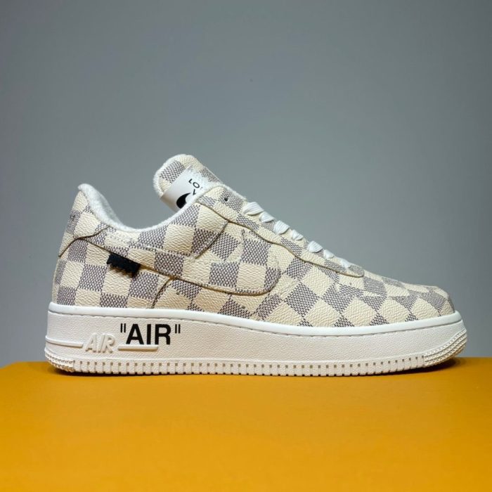 高仿Louis Vuitton 和 Nike Air Force 1 By Virgil Abloh 象牙色男士、男鞋