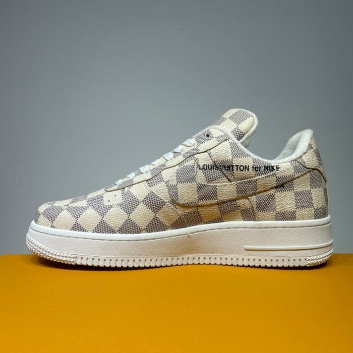 高仿Louis Vuitton 和 Nike Air Force 1 By Virgil Abloh 象牙色男士、男鞋
