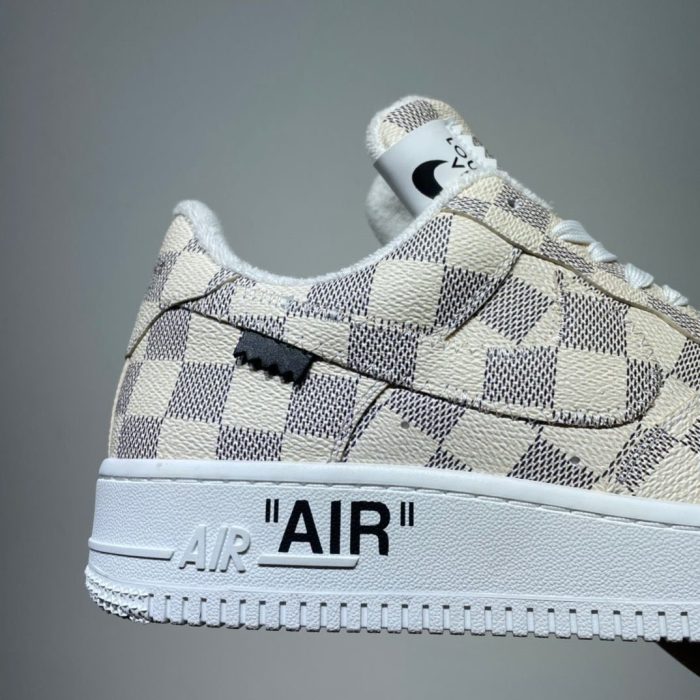 高仿Louis Vuitton 和 Nike Air Force 1 By Virgil Abloh 象牙色男士、男鞋