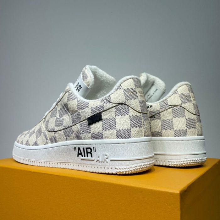 高仿Louis Vuitton 和 Nike Air Force 1 By Virgil Abloh 象牙色男士、男鞋