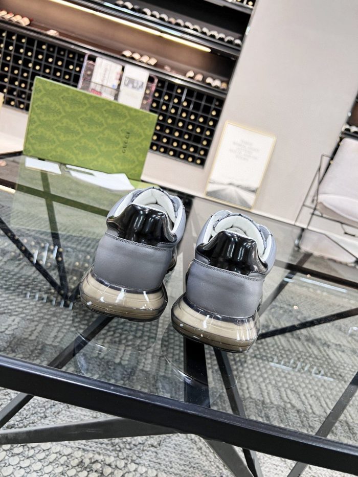 Gucci x Adidas 男士 GG 男士灰色织带运动鞋