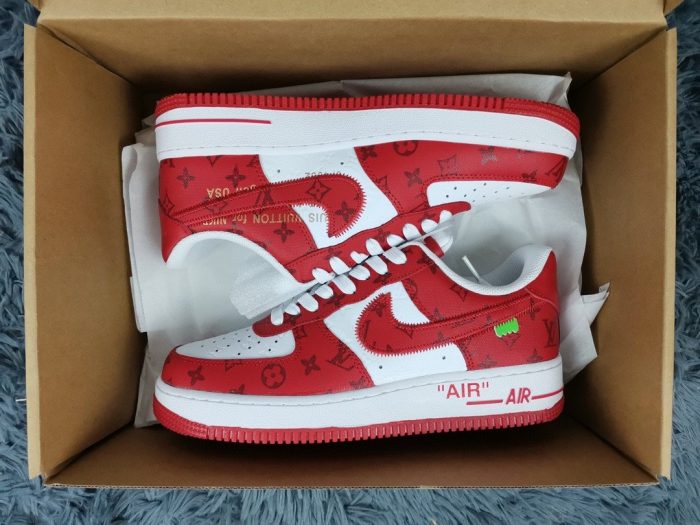 Nike Air Force 1 Low x Louis Vuitton Virgil Abloh “白红”男士 LD 0242