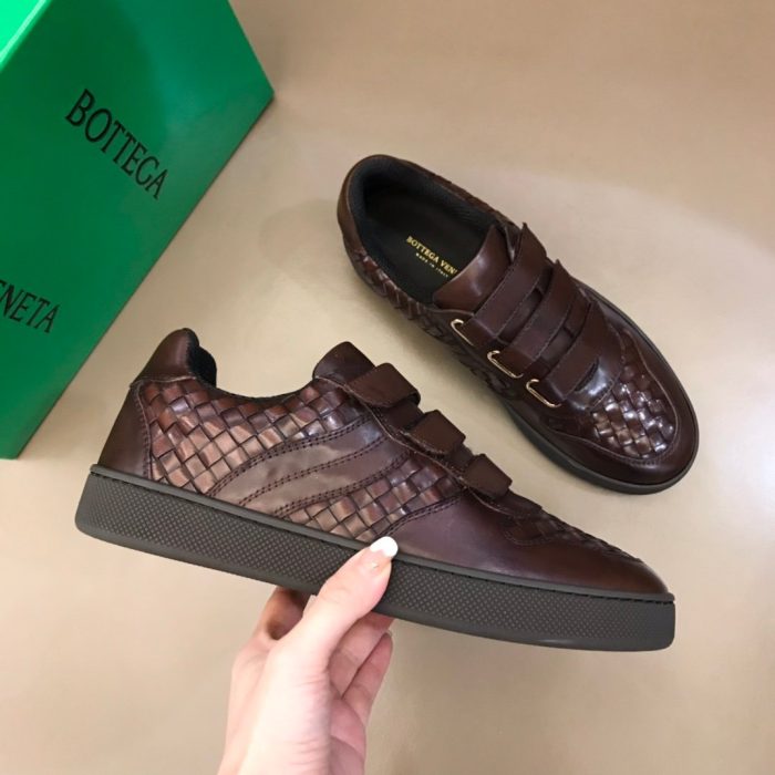 Bottega Veneta 男士波浪线闭合带运动鞋棕色 男士