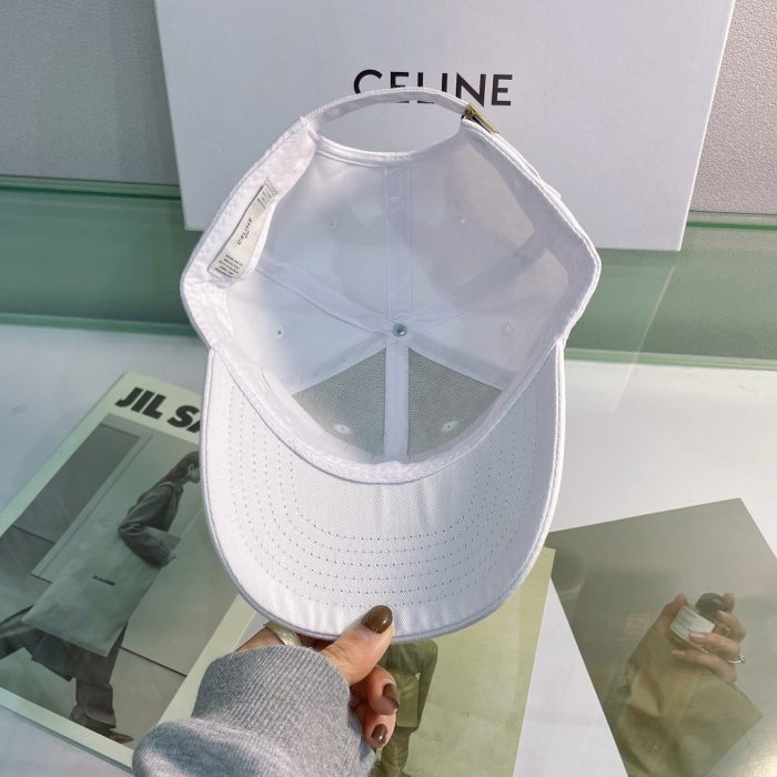 Celine 棉质白色棒球帽