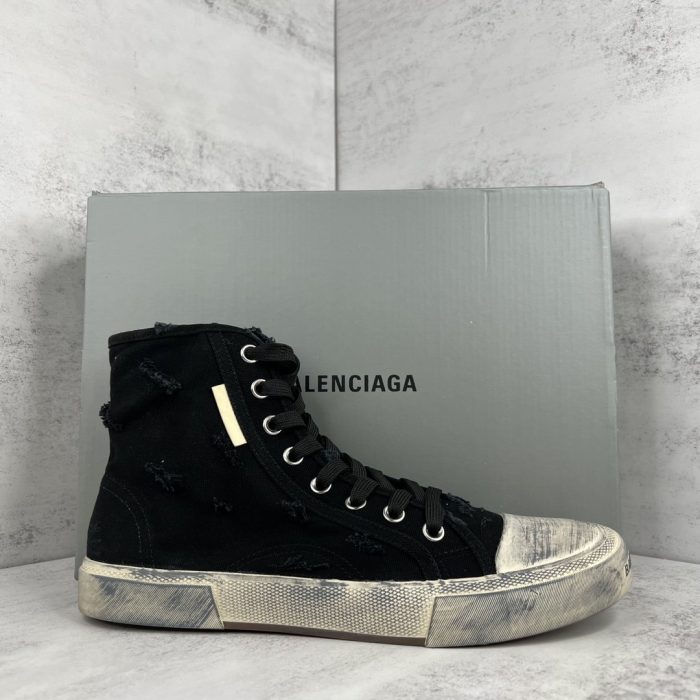 复刻巴黎世家（Balenciaga） Paris 男士黑色高帮运动鞋