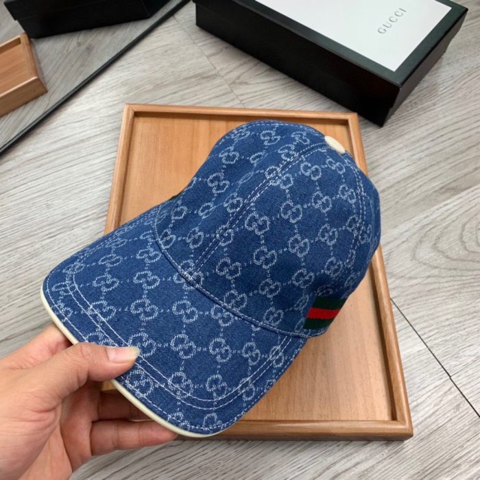 Gucci GG 帆布棒球帽 蓝色