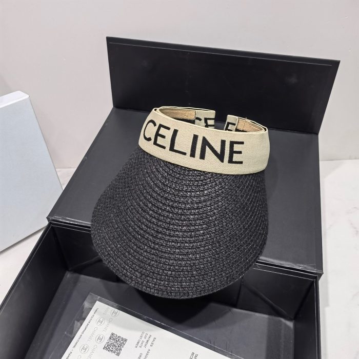 Celine Sedge 夏季帽子 黑色 Celine 帽子