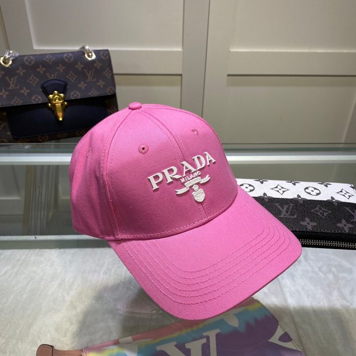 Prada 钻头棒球帽 粉色 Prada 帽子