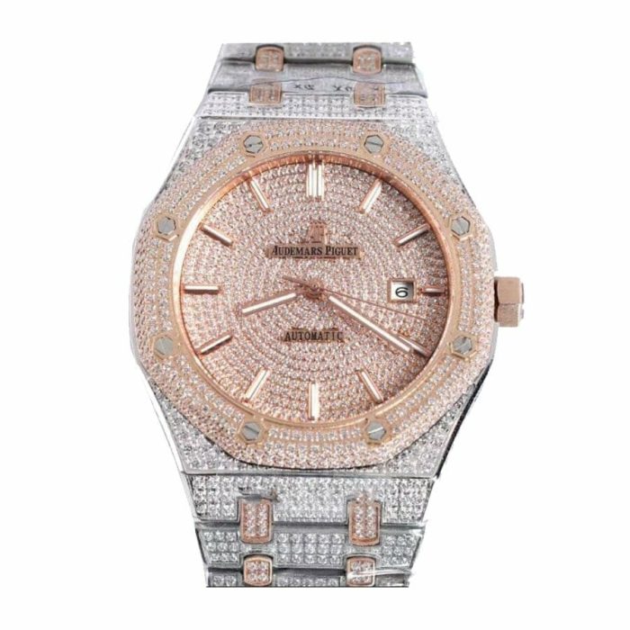 爱彼皇家橡树自动上链 15400SR.OO.1220SR.01 Iced Out 复刻表