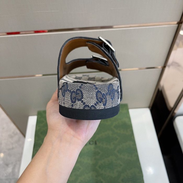 Gucci 女式带肩带拖鞋蓝色 658020 2HK60