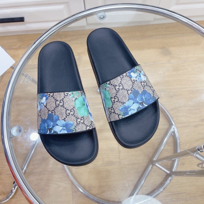 Gucci 男士拖鞋 Bloom Print 蓝色 408508 G2200