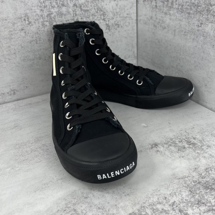 复刻巴黎世家（Balenciaga） Paris 男士黑色高帮运动鞋